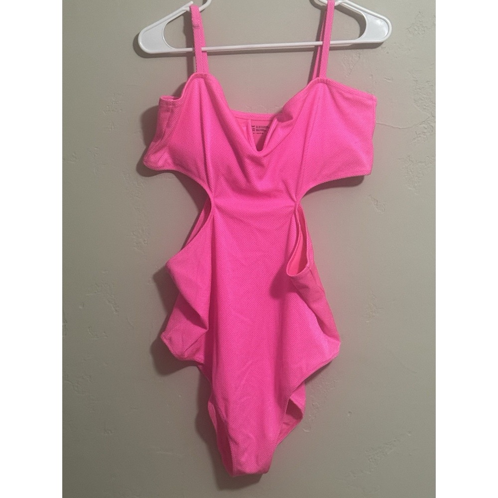 aerie Pink Textured One-Piece Swimsuit Womens XXL Tall 075-0751-4620